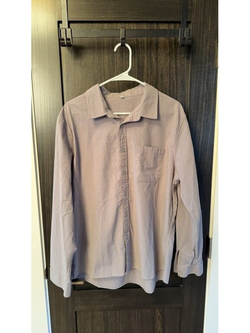 Men's XL Long Sleeve Button Front Utility Shirt Taupe XL 0342